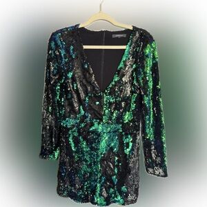 Haoduoyi Womens Ombre' Sequins Romper